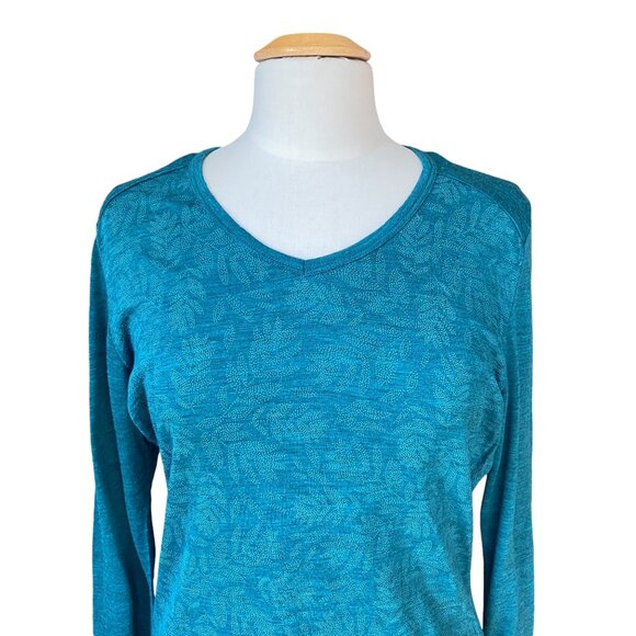 Segments Woolmark 100% Merino Wool Base Layer Teal Long Sleeve Top Gorpcore-M - Picture 4 of 12